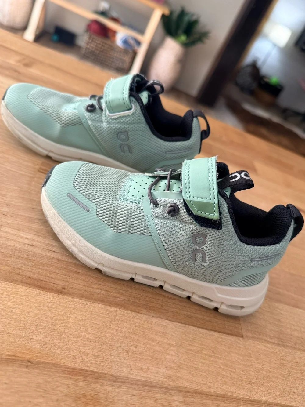 On Kids' Mint Green Sneakers – Lightweight Slip-On Sport Shoes